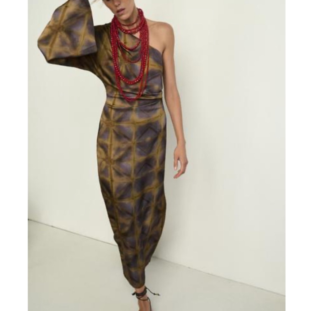 Zara One-Shoulder Maxi Dress XS